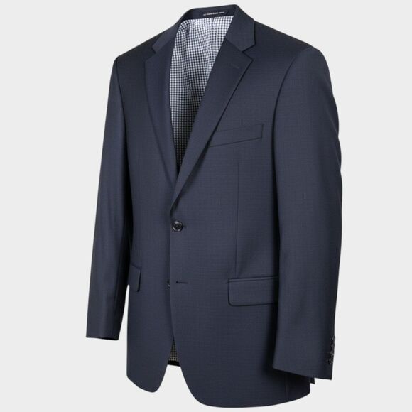 $450 TOMMY HILFIGER Mens Blazer Sport Coat 2-Button Jacket 42R Navy WOOL Blend